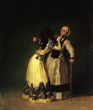 フランシスコ・ゴヤ Painting - アルバ公爵夫人とドゥエンナ フランシスコ デ ゴヤ